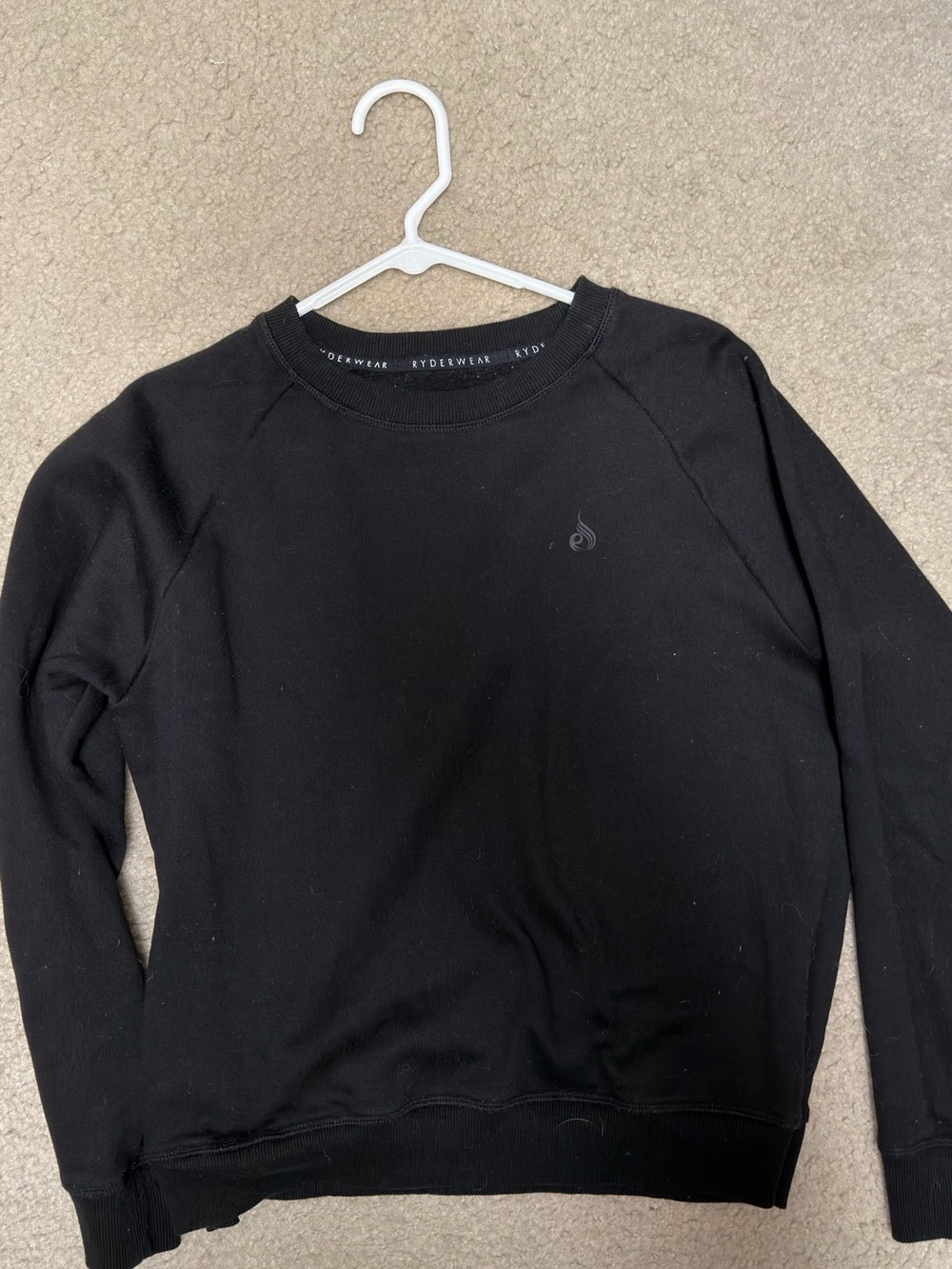 Ryderwear Black Crew Sweatshirt with Subtle Logo